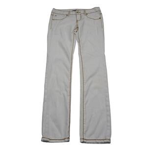 Ad Hoc Pants Womens M White Denim Flat Front Straight Low Rise Pockets Jeans